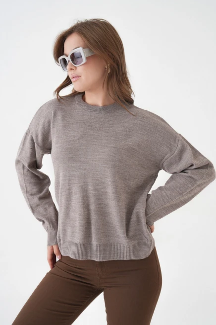 Kadın Bisiklet Yaka Oversize Triko Kazak