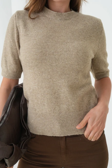 Kadın Bisiklet Yaka Yün Karışımlı Triko Kazak 8563Sw.Mng