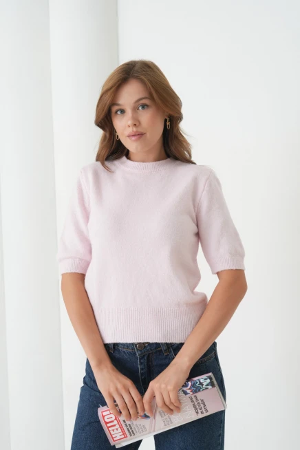 Kadın Bisiklet Yaka Yün Karışımlı Triko Kazak 8563Sw.Mng