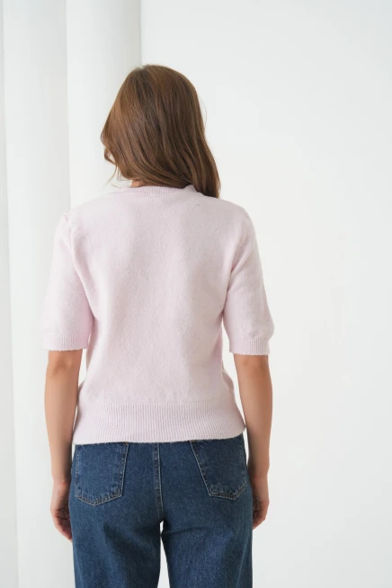 Kadın Bisiklet Yaka Yün Karışımlı Triko Kazak 8563Sw.Mng