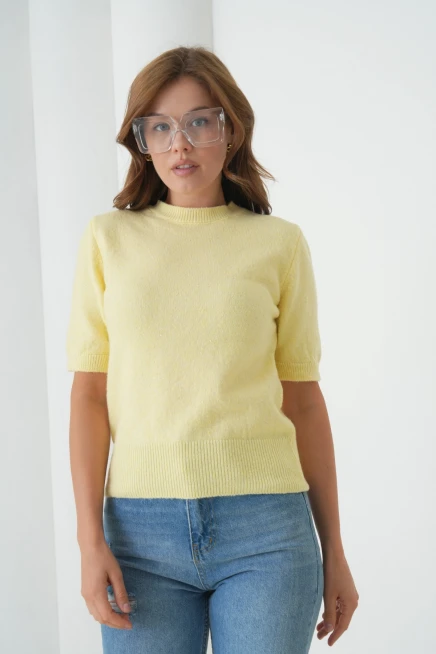 Kadın Bisiklet Yaka Yün Karışımlı Triko Kazak 8563Sw.Mng