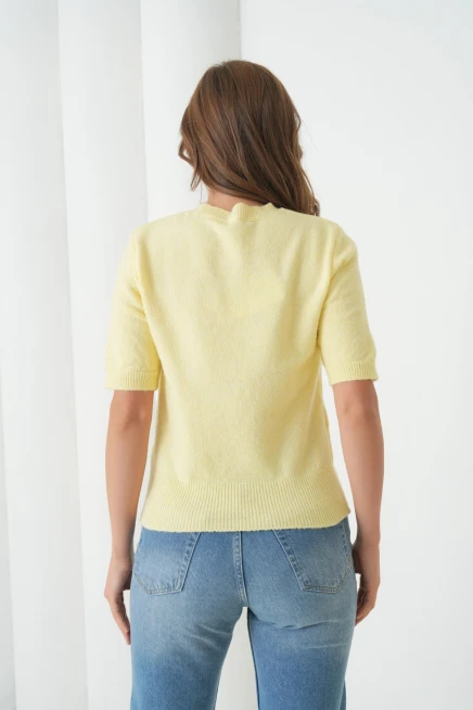 Kadın Bisiklet Yaka Yün Karışımlı Triko Kazak 8563Sw.Mng