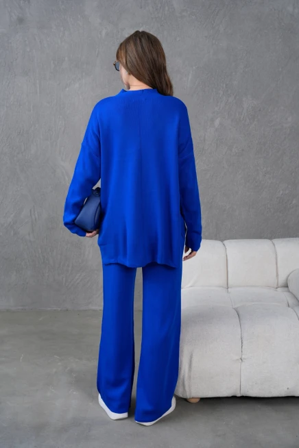 Kadın Dik Yaka Kazak Pantolon İkili Triko Takım