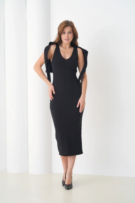 Kadın bisiklet Yaka Düğme Kapama Kaşkorse Ceket Elbise İkili Triko Takım