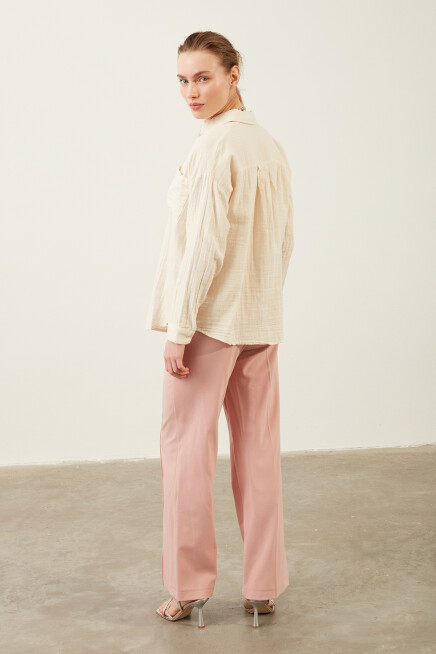 Lastikli Geniş Paça Pantolon