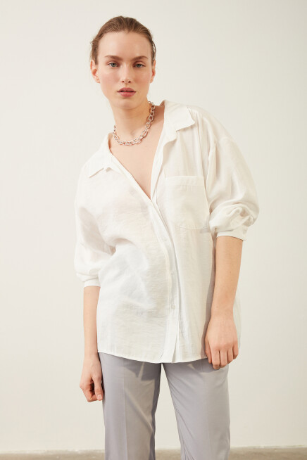 Oversize Uzun Kollu Gömlek