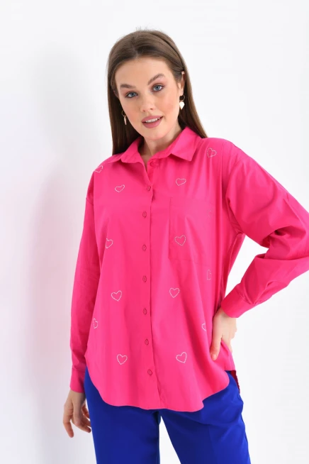 Kalpli Fuşya Gömlek