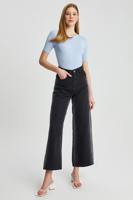 Womens Crew Neck Short Sleeve Basic Knitwear Blouse