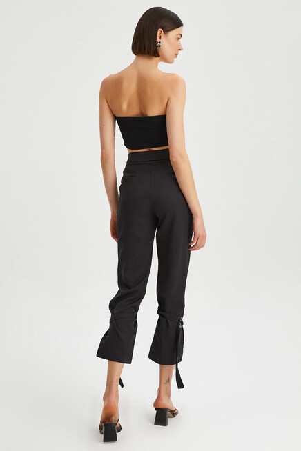 Kadın Paça Detayli Fleto cepli Kumaş Pantolon