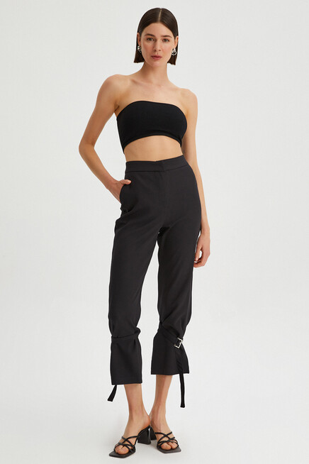 Kadın Paça Detayli Fleto cepli Kumaş Pantolon