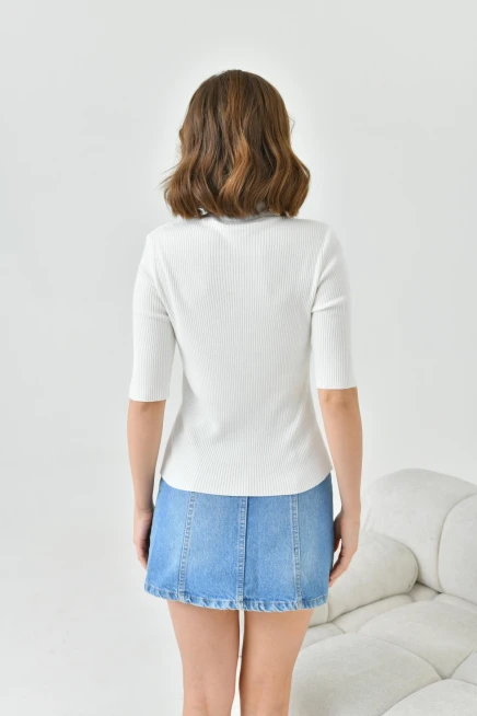 Kadın Balıkçı Yaka Slim Triko Kazak