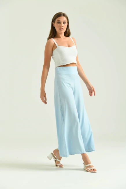Kadın Bebe Mavi Yüksek Bel Etek Pantolon