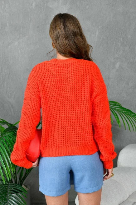 Kadın Bisiklet Yaka Salaş Triko Kazak