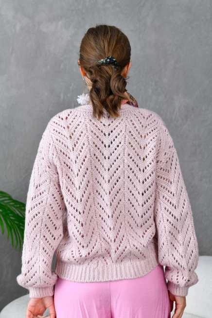 Kadın Desenli Triko Hırka