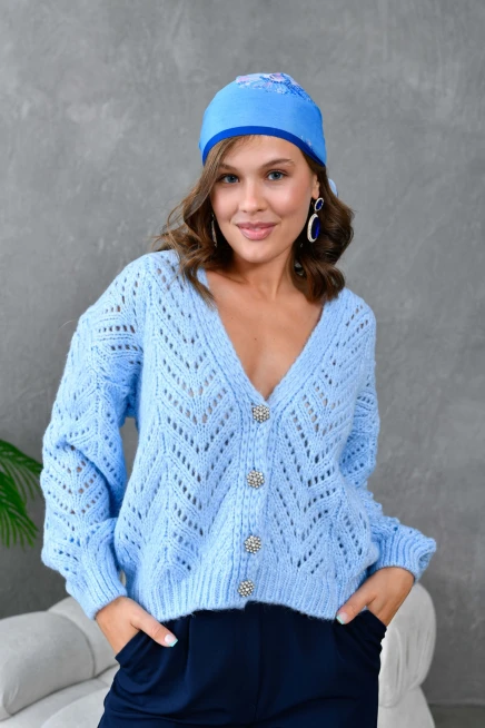 Kadın Desenli Triko Hırka