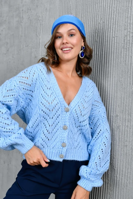 Kadın Desenli Triko Hırka