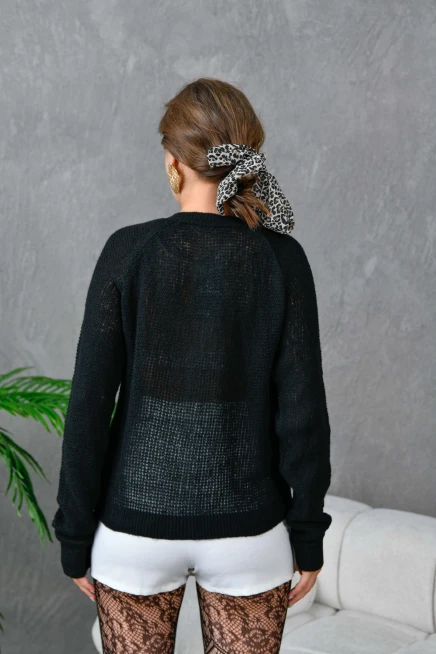 Kadın Düğme Detay Triko Hırka