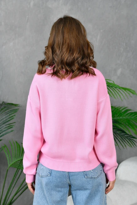 Kadın Poloyaka Salaş Triko Kazak