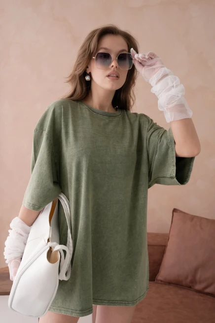 Taş İşlemeli Salaş Basic T-Shirt