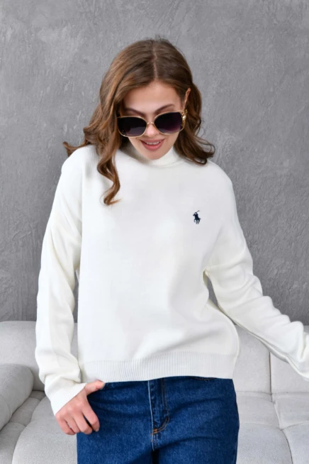 Kadın Balıkçı Yaka Yumuşak Dokulu Triko Kazak 10991