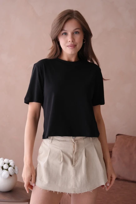 Siyah Kısa Kol Basic T-Shirt
